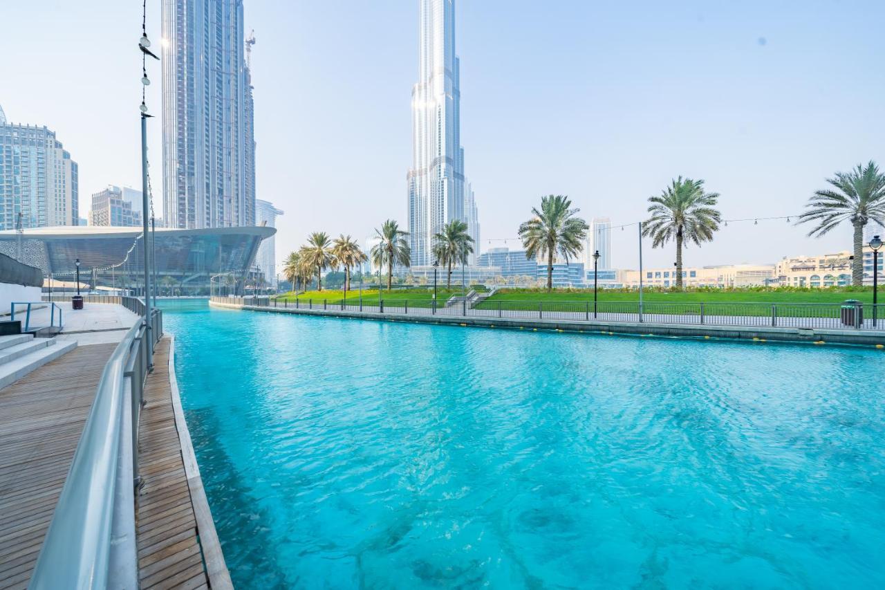Stylish Apartment With Partial Burj Khalifa View Dubai Exterior foto